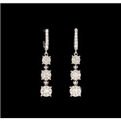 14KT White Gold 0.99 ctw Diamond Earrings