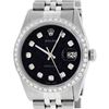 Image 1 : Rolex Mens Stainless Steel Black Diamond Datejust Wristwatch