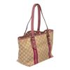 Image 3 : Gucci Beige Brown Monogram Canvas Pink Leather Tote Shoulder Bag