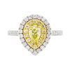Image 2 : 0.96 ctw Yellow and White Diamond Ring - 14KT White And Yellow Gold