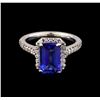 Image 2 : 2.85 ctw Tanzanite and Diamond Ring - 14KT White Gold