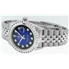 Image 7 : Rolex Mens Stainless Steel Blue Vignette 3.15 Carat Diamond Datejust Wristwatch