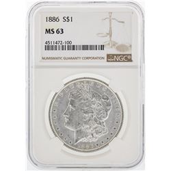 1886 NGC MS63 Morgan Silver Dollar