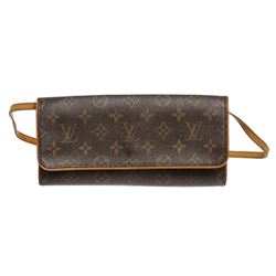 Louis Vuitton Monogram Canvas Leather Twin GM Clutch Shoulder Bag