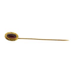 Garnet Stick Pin  - 10KT Yellow Gold