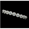 Image 2 : 4.58 ctw Blue and White Diamond Bracelet - 14KT White Gold
