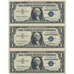 1957 $1 AU/Unc Silver Certificate Currency Lot of 3