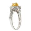 Image 2 : 0.54 ctw Yellow and White Diamond Ring - 18KT White and Yellow Gold