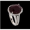 Image 4 : 10.55 ctw Ruby and Diamond Ring - 14KT White Gold