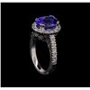 Image 4 : 3.55 ctw Tanzanite and Diamond Ring - 14KT White Gold