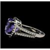 Image 3 : 8.24 ctw Tanzanite and Diamond Ring - 14KT White Gold