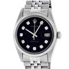 Image 6 : Rolex Mens Stainless Steel Black Diamond Datejust Wristwatch