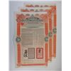 Image 1 : Imperial Chinese Government, Tientsin-Pukow Railway, 1908 Lot of 3 Issued Bonds