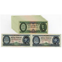 Hungarian National Bank, 1962 and 1975 Issue Banknote Assortment.