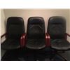 Image 2 : MAHOGANY INLAYED 18' BOARDROOM TABLE C/W 12 BLACK LEATHER HIBACK CHAIRS AND MATCHING