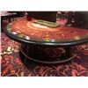 Image 2 : COMMERCIAL QUALITY 8 PLAYER BACCARAT TABLE WITH LOCKING CHIP TRAY AND DROP SAFE