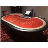Image 2 : COMMERCIAL QUALITY 10 PLAYER  BACCARAT TABLE WITH LOCKING CHIP TRAY AND DROP SAFE