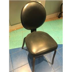 STRIPED BACK BLACK FRONT STACKING RESTAURANT CHAIR