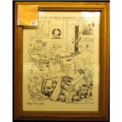 9 3/4" x 12 3/4" Glass Framed Print of Cartoon  "Ding's Farewell The Des Moines Register--Tuesday, F