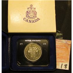 1871-1971 British Columbia encased Dollar in original box of issue. Brilliant Uncirculated.