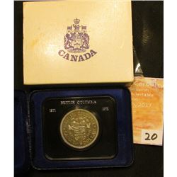 1871-1971 British Columbia encased Dollar in original box of issue. Brilliant Uncirculated.