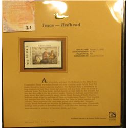 2002 Texas Waterfowl Stamp $3.00, Mint Condition in plastic sleeve with literature, unsigned. Depict
