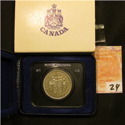 1871-1971 British Columbia encased Dollar in original box of issue. Brilliant Uncirculated.