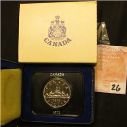 1972 Canada "Voyageur" Prooflike Dollar in original box of issue.