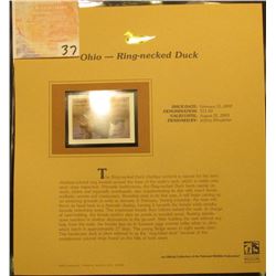 2002 Ohio Waterfowl Stamp $11.00, Mint Condition in plastic sleeve with literature, unsigned. Depict