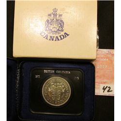 1871-1971 British Columbia encased Dollar in original box of issue. Brilliant Uncirculated.