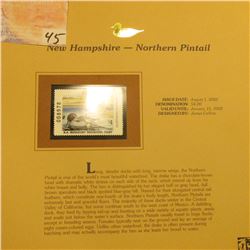 2002 New Hampshire Waterfowl Stamp $4.00, Mint Condition in plastic sleeve with literature, unsigned