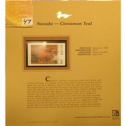 2002 Nevada Waterfowl Stamp $5.00, Mint Condition in plastic sleeve with literature, unsigned. Depic