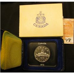 1972 Canada "Voyageur" Prooflike Dollar in original box of issue.