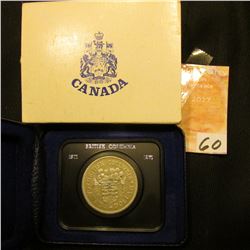 1871-1971 British Columbia encased Dollar in original box of issue. Brilliant Uncirculated.