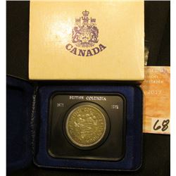 1871-1971 British Columbia encased Dollar in original box of issue. Brilliant Uncirculated.