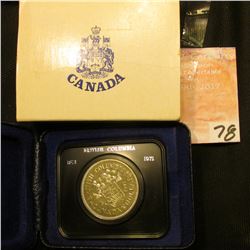 1871-1971 British Columbia encased Dollar in original box of issue. Brilliant Uncirculated.