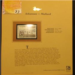 2002  Arkansas Waterfowl Stamp $7.00, Mint Condition in plastic sleeve with literature, unsigned. De