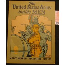 1924 Army Enlistment Poster "The United States Army builds Men Apply Nearest Recruiting Office". by 