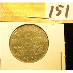 1935 Canada Nickel, EF.