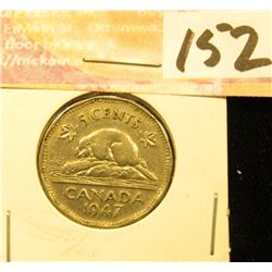 1947 Canada Nickel, AU.