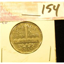 1951 Canada Nickel, AU.