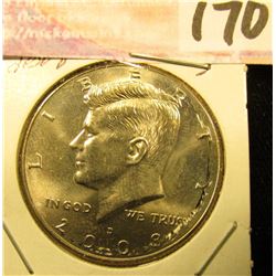 2008 D Kennedy Half Dollar, Gem Uncirculated.