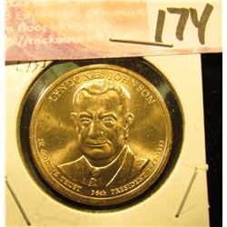 2015 P  Gem Uncirculated Lyndon Johnson Presidential Dollar