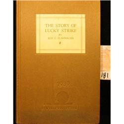 Hardbound book embossed "1939 New York World's Fair" titled "The Story of Lucky Strike" by Roy C. Fl