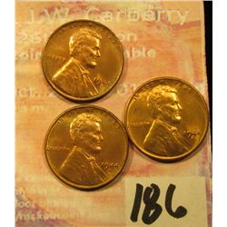 1944 P, D, & S BU Three-piece Set of Lincoln Cents.