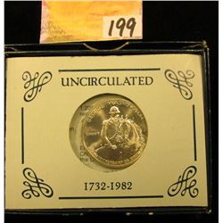 1982 D George Washington Silver Commemorative Half Dollar in original government issued box.