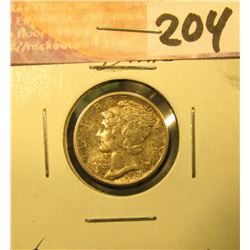1916 P Mercury Dime, Choice BU carded.