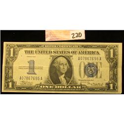 Series 1934 One Dollar U.S. "Funny Back" Silver Certificate. Nice clean note. EF.