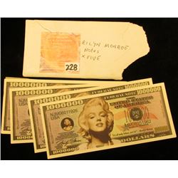 (5) Marilyn Monroe Fantasy Banknotes.