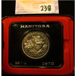 1870-1970 Manitoba, Canada Cased Commemorative Dollar in original holder.
